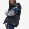 Woman HOODED DOWN VEST - Navy - side