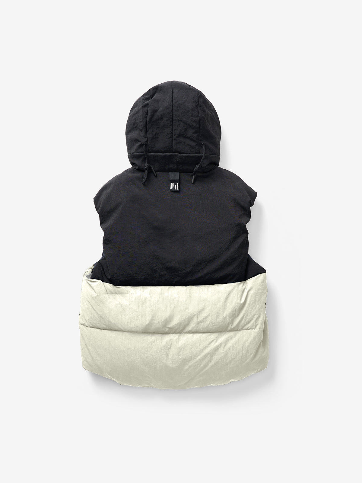 Woman HOODED DOWN VEST - Canvas - flat lay - back