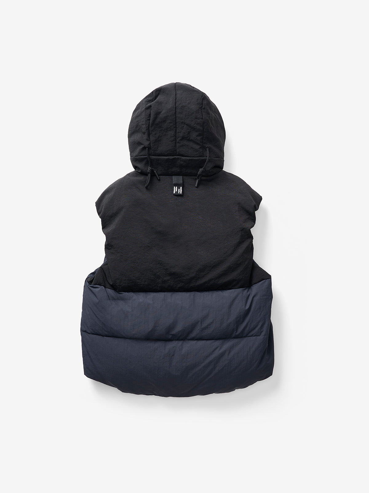 Woman HOODED DOWN VEST - Navy - flat lay - back