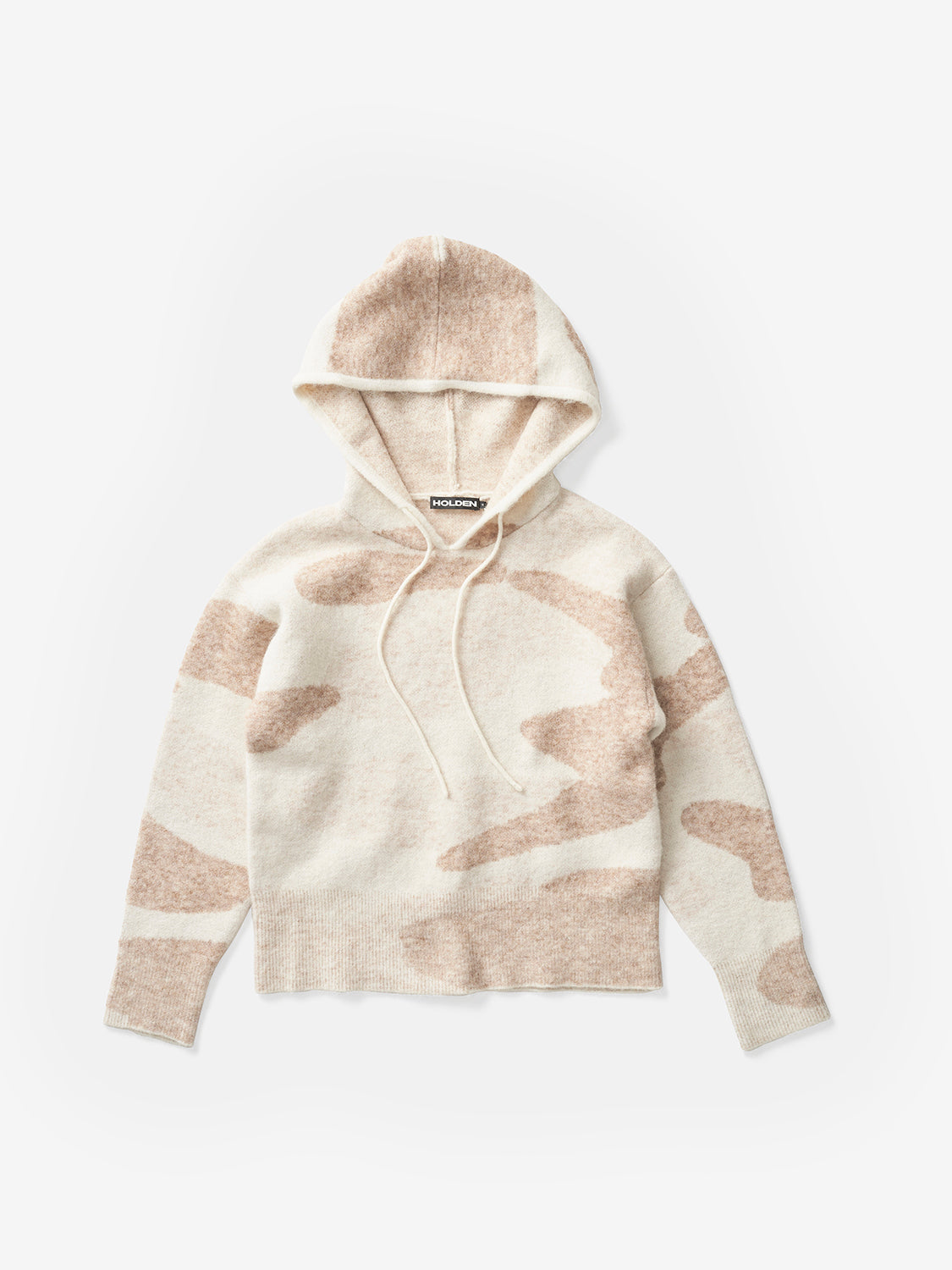 Woman CHALET HOODIE - Cream Camo - flat lay - front