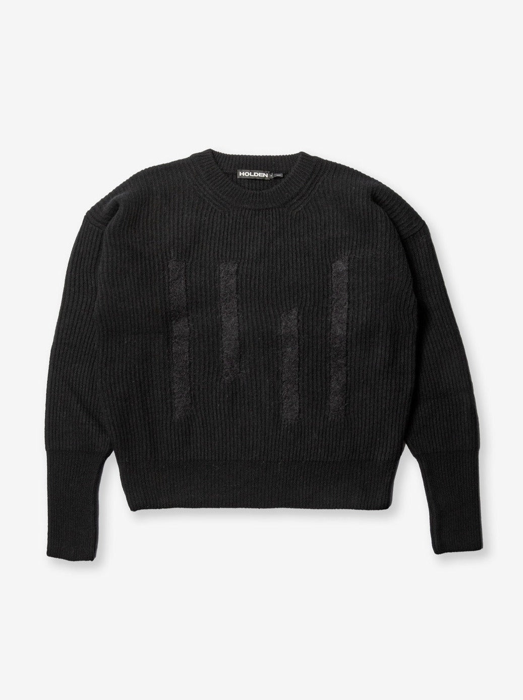 Woman WOOL ICON SWEATER - Black - flat lay - front