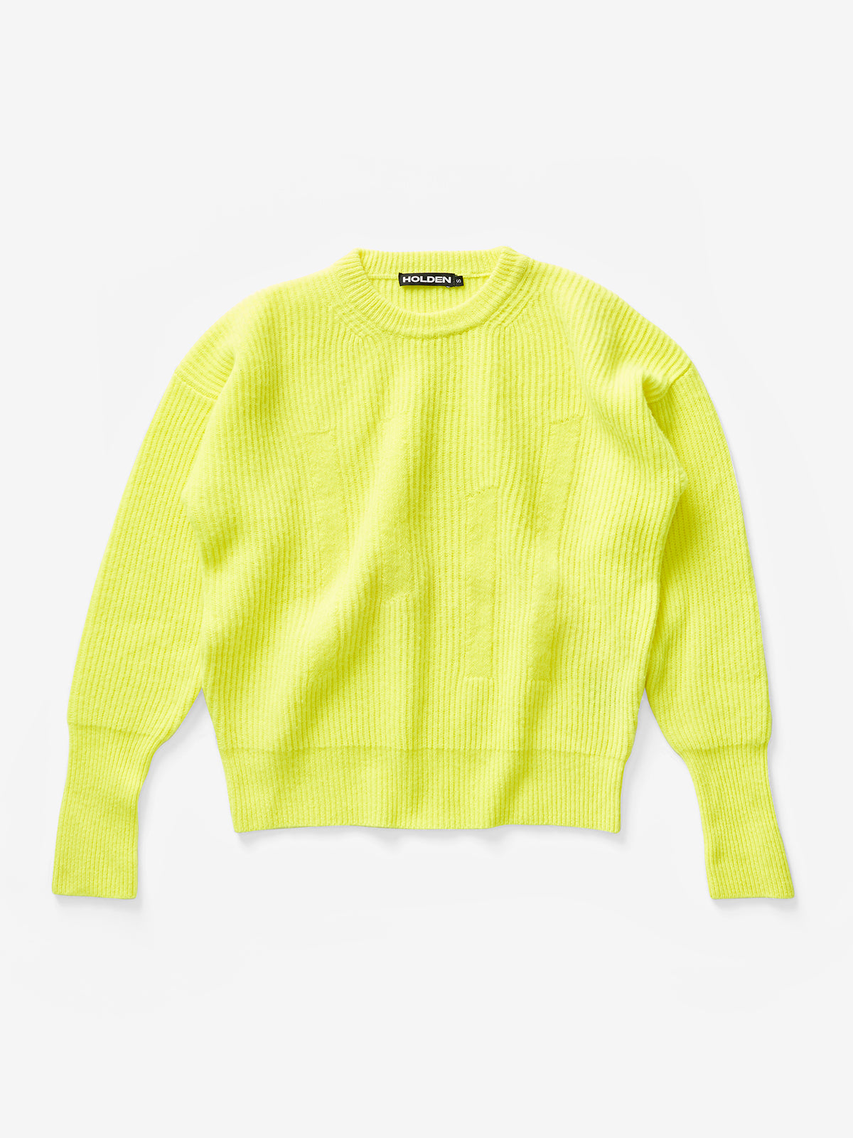 Woman WOOL ICON SWEATER - Mineral Yellow - flat lay - front