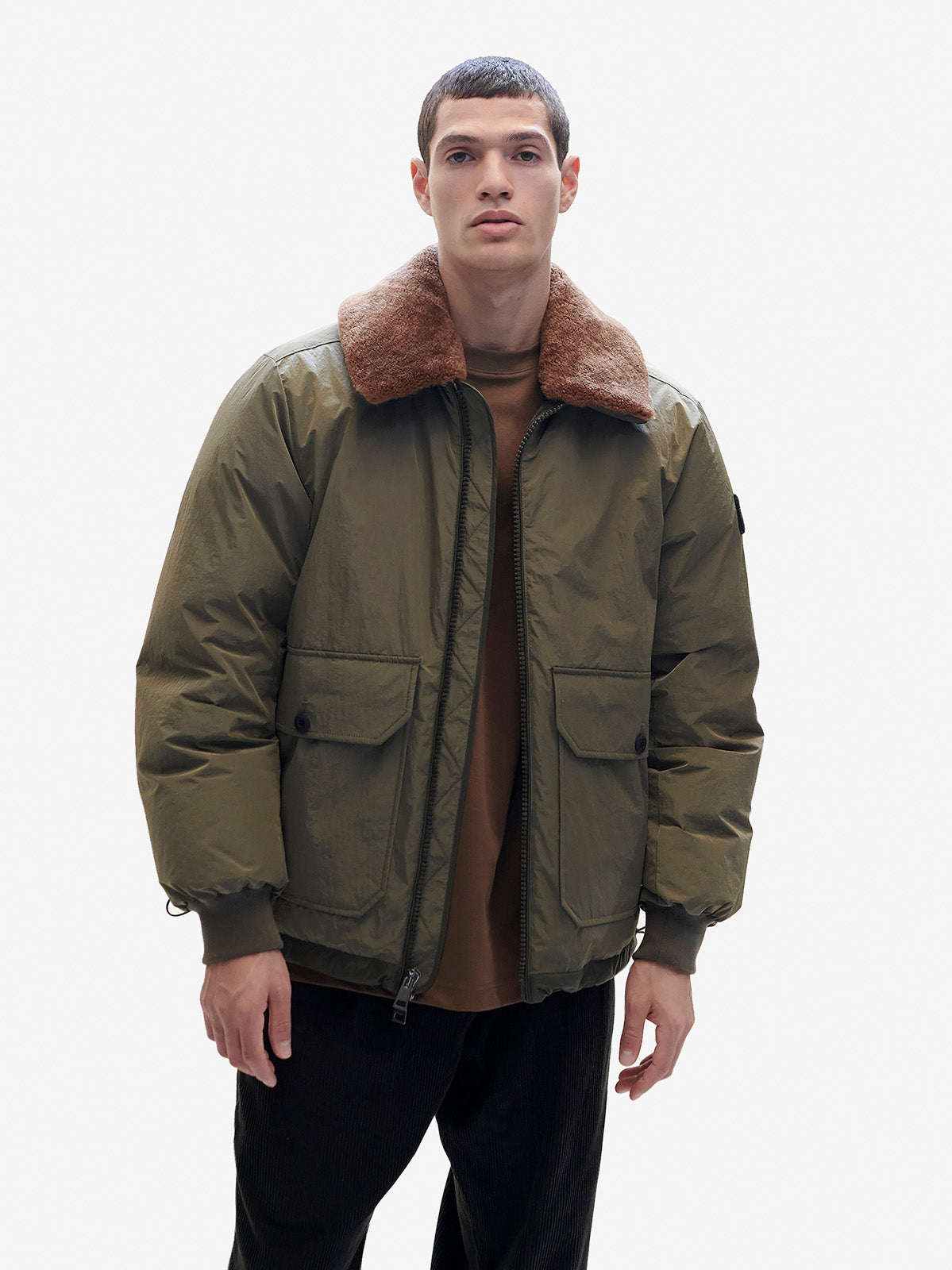 Man DOWN FIELD JACKET - Olive - front