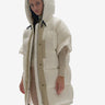Woman LONG DOWN VEST - Pearl - front