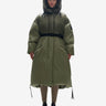Woman LONG DOWN PUFFER - Stone Green - front