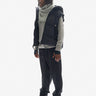 Man HOODED DOWN VEST - Navy  - model