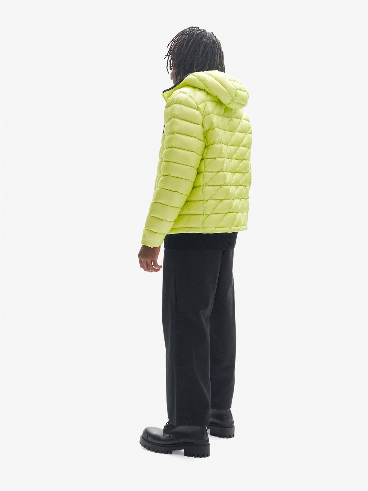 Man PACKABLE DOWN JACKET - Mineral Yellow - back