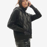 Woman DOWN ZIP HOODIE - Black