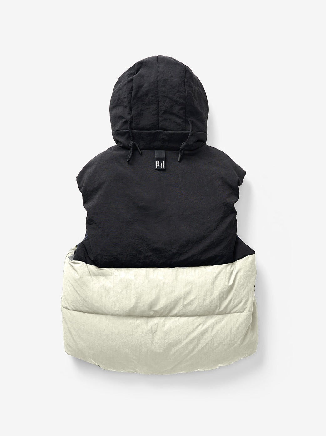 Man HOODED DOWN VEST - Canvas - flat lay - back