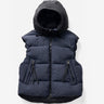 Man HOODED DOWN VEST - Navy - flat lay - front
