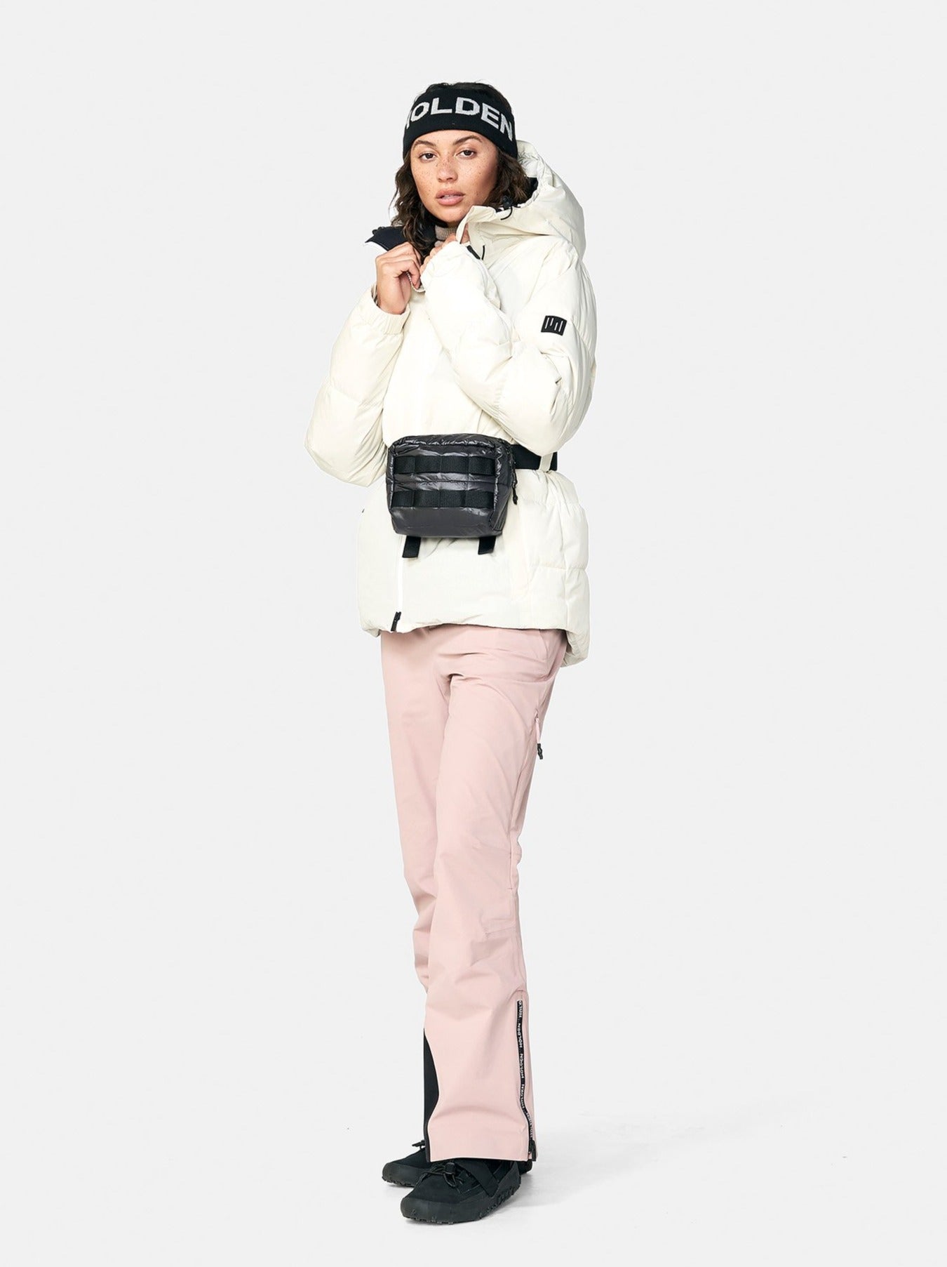 Belted Down Jacket - Pearl