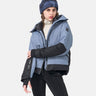 Woman Cropped Down Alpine Jacket - China Blue - front