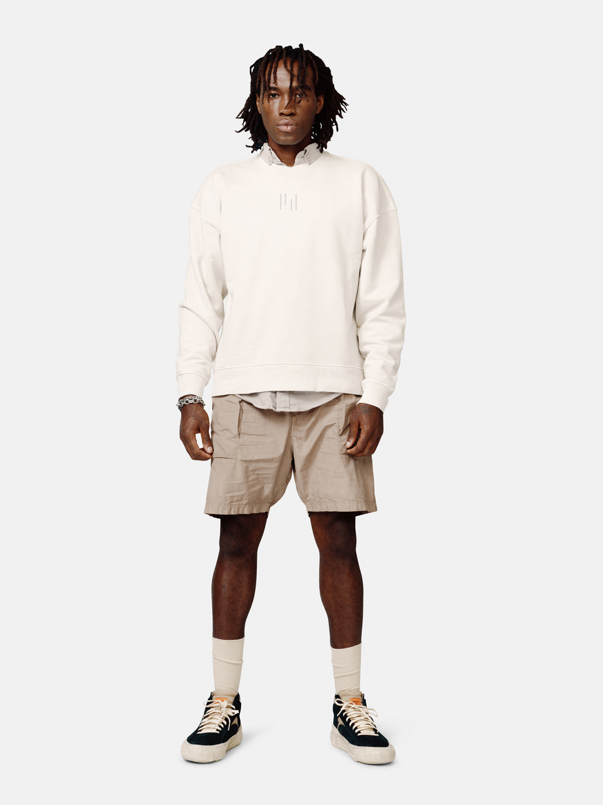 Unisex Oversized French Terry Crew - Hay - front