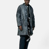 Man Insulated Trench Coat - Navy Wave Dye