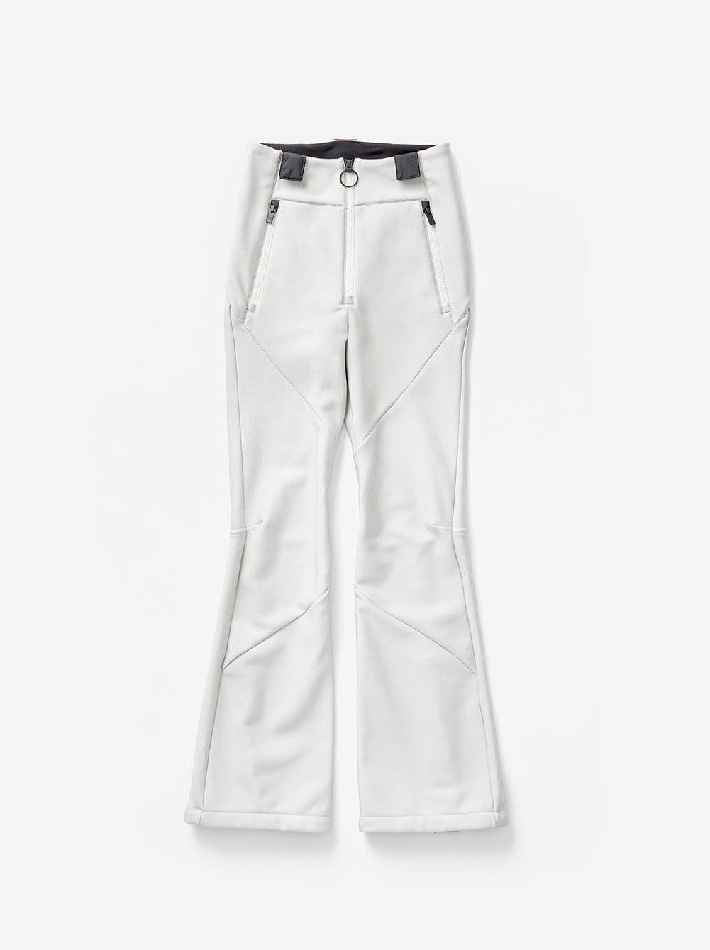 Women's Highwaisted Stretch Ski Pants - Pearl - flat lay - front