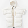 Woman LONG DOWN VEST - Pearl - flat lay - front